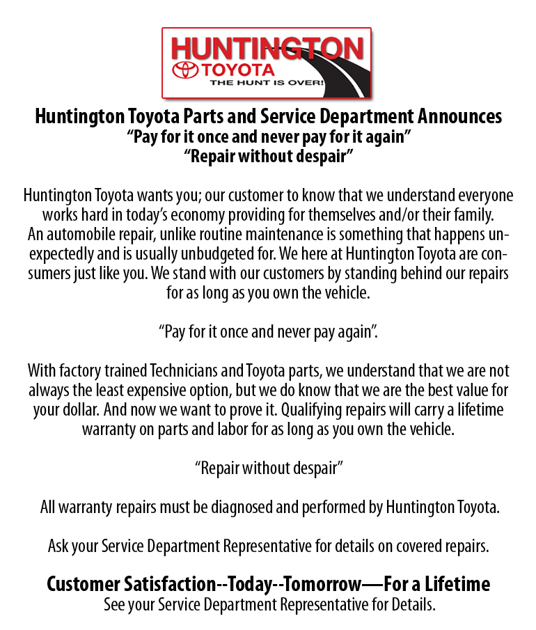 Parts and Service Announcement